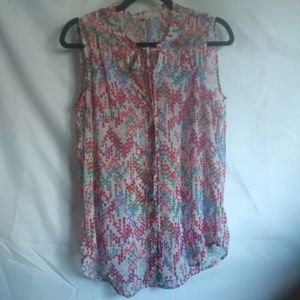 Daniel Rainn Sleeveless Button Up Blouse Size S
